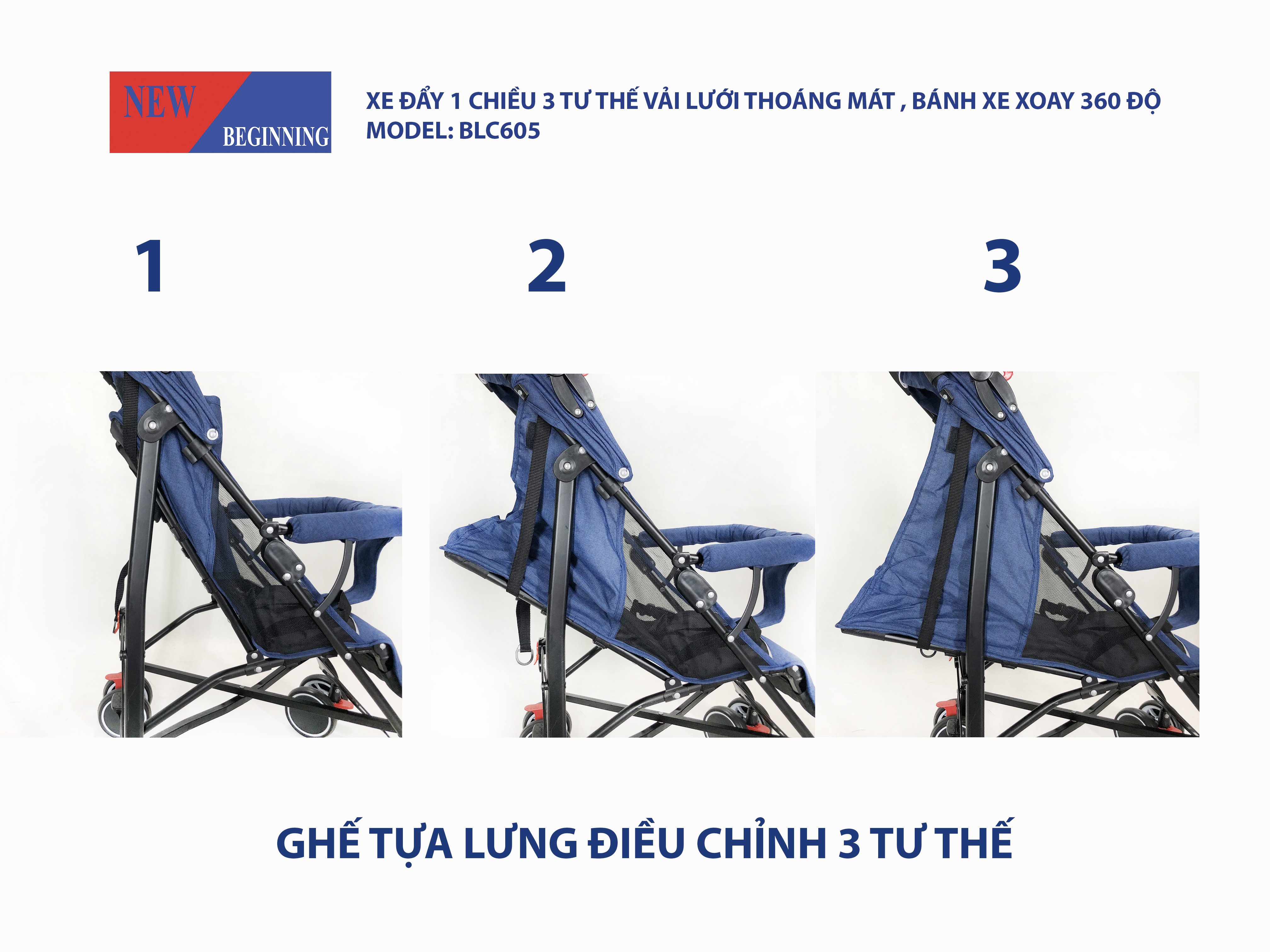 Xe đẩy trẻ em gấp gọn New Beginning