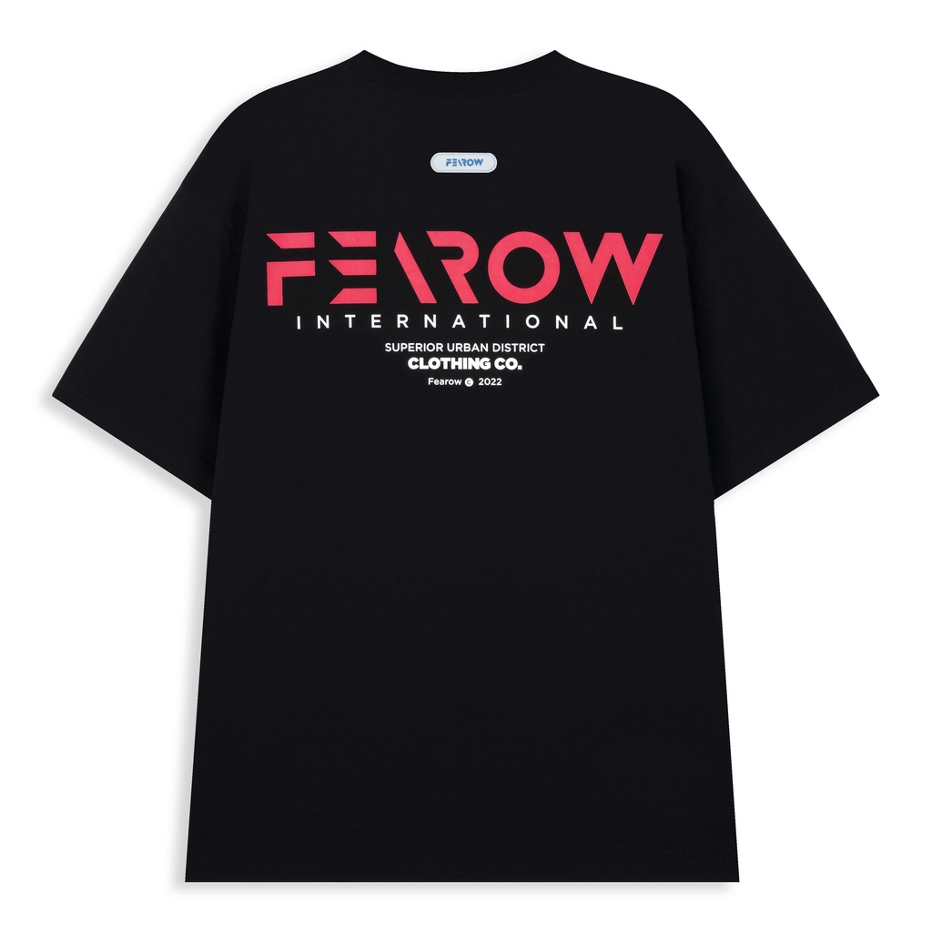 Áo thun nam nữ local brand unisex fearow red text / màu đen - fw158luck