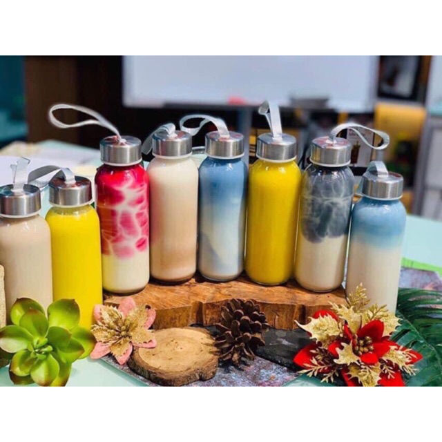 bình nước thủy tinh 300ml dây xách combo 10 chai