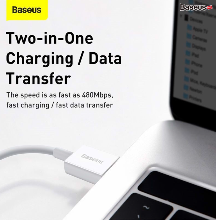 [BH 12 Tháng] Dây Cáp sạc lightning Baseus Superior Series Fast Charging Data Cable cho iPhone/ iPad (2.4A, 480Mbps, Fast charge, ABS/ TPE Cable)