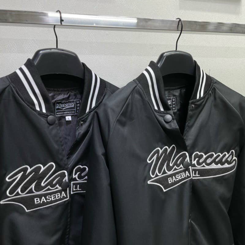 Áo Khoác Dù , Chất Liệu 2 Lớp Lót , Thiết Kế Viền Bo In Họa Tiết Chữ 3D MARCUS BASEBALL 17