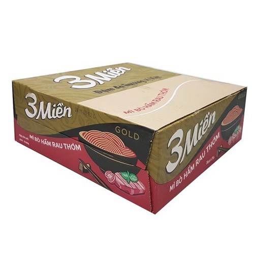 MÌ BA MIỀN BÒ HẦM RAU THƠM THÙNG 30 GÓI