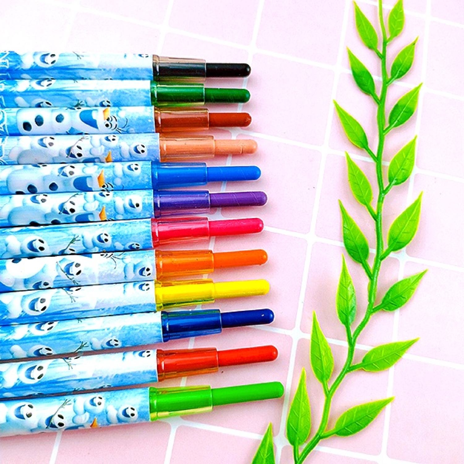 Sáp Vặn 12 Màu Dài Rolling Crayon 12 Màu (2525-12) ( Bé Trai, Bé Gái )