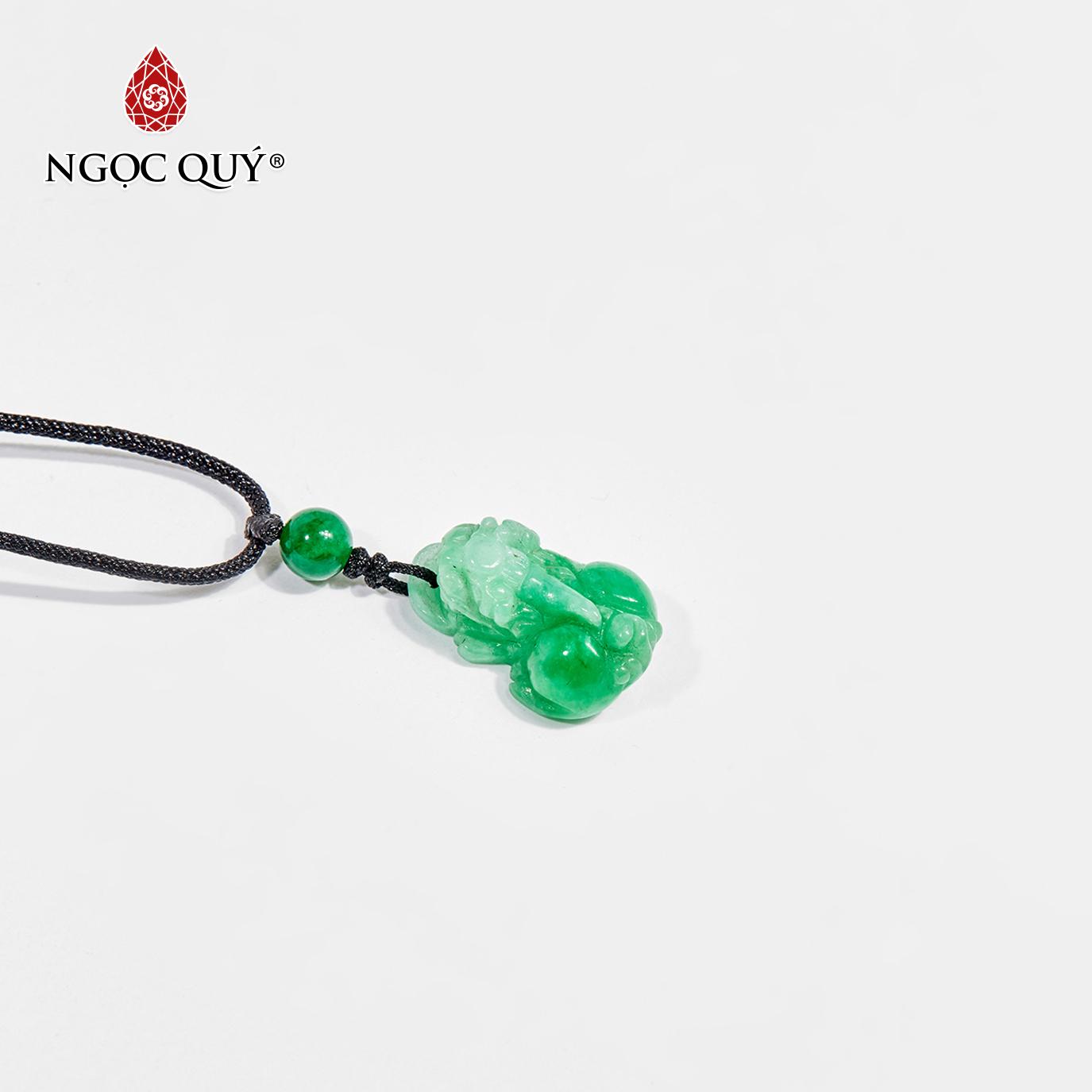 [HCM]Mặt dây chuyền đá cẩm thạch tỳ hưu 1.8cm mệnh hỏa  mộc (màu xanh lá) - Ngọc Quý Gemstones