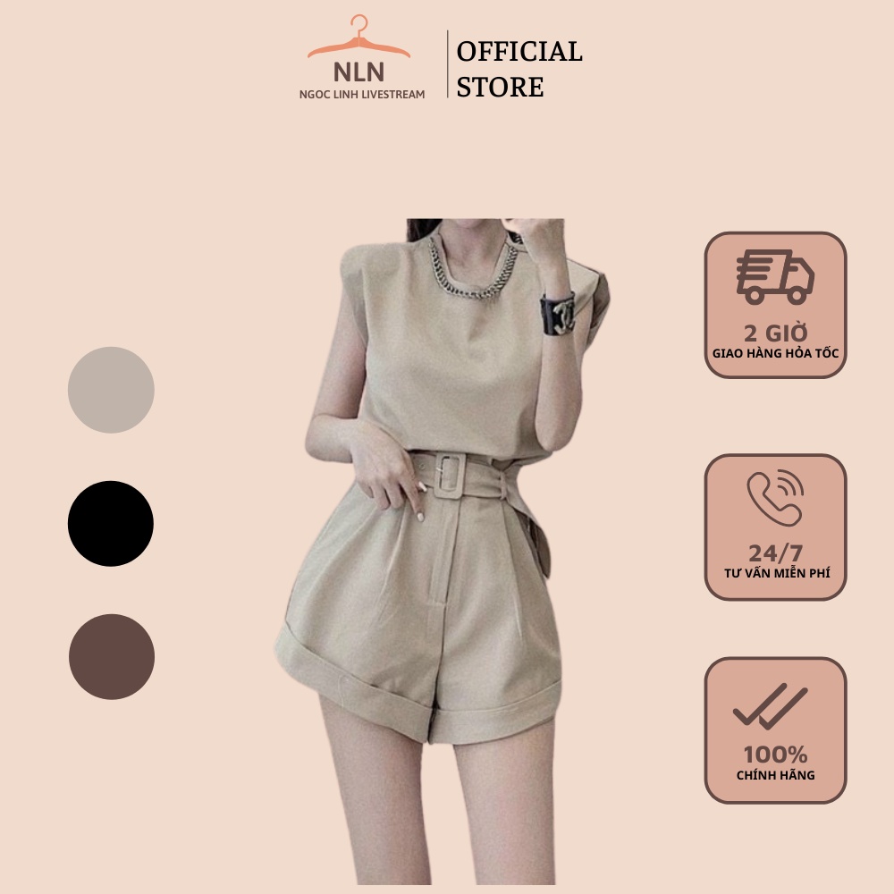 set áo cổ xích, set áo đệm vai, set bộ 3 món