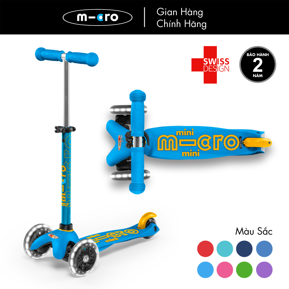 Xe trượt scooter Micro Mini Deluxe LED (phiên bản bánh xe đèn LED)