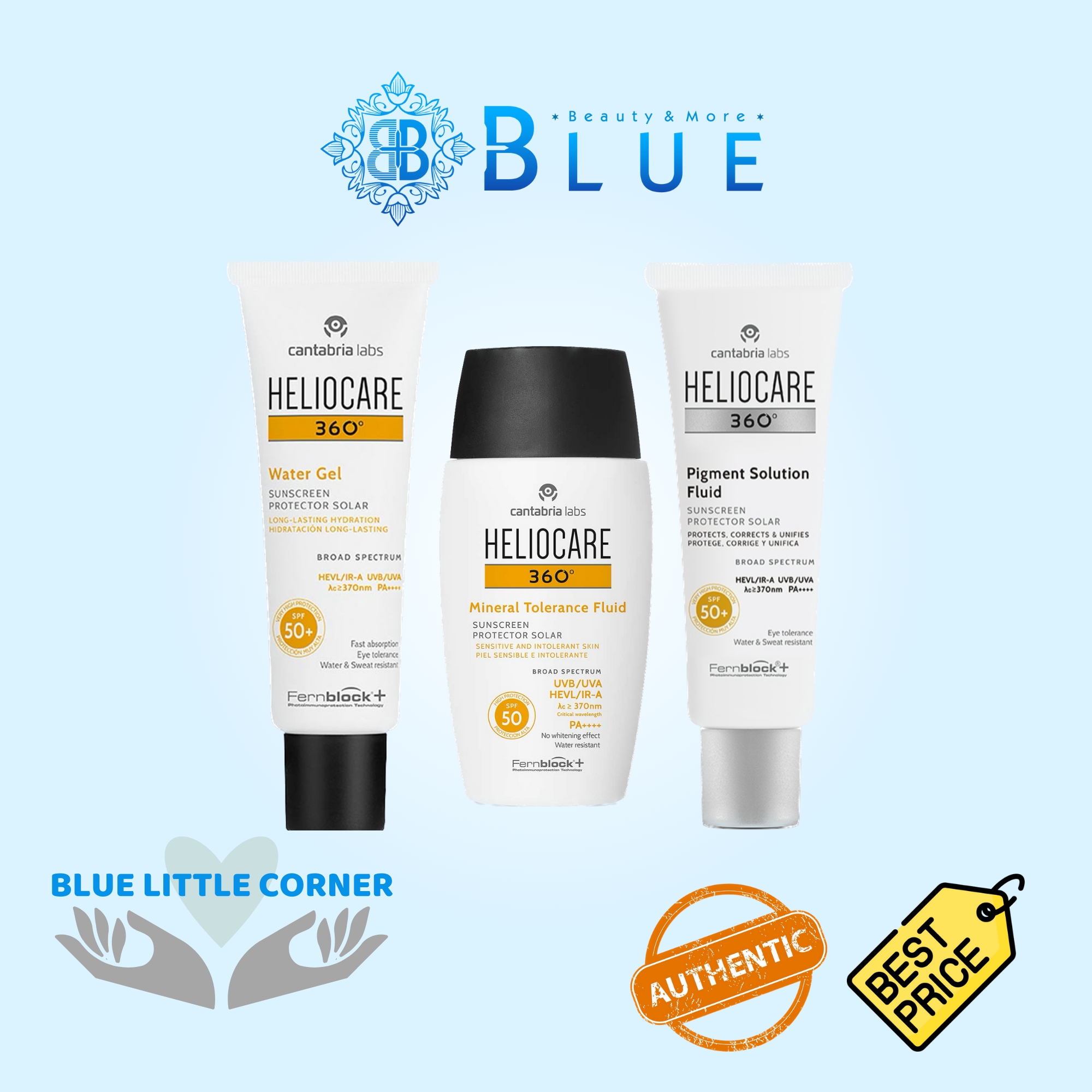 Kem chống nắng Heliocare A-R Emulsion/ Pigment / Water Gel / Mineral Tolerance Fluid/ Age Active
