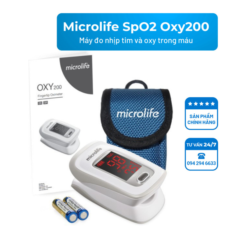 Nơi bán Máy đo nồng độ oxy trong máu Microlife SpO2 OXY200 - Theo dõi nhịp tim, nồng độ oxy trong máu