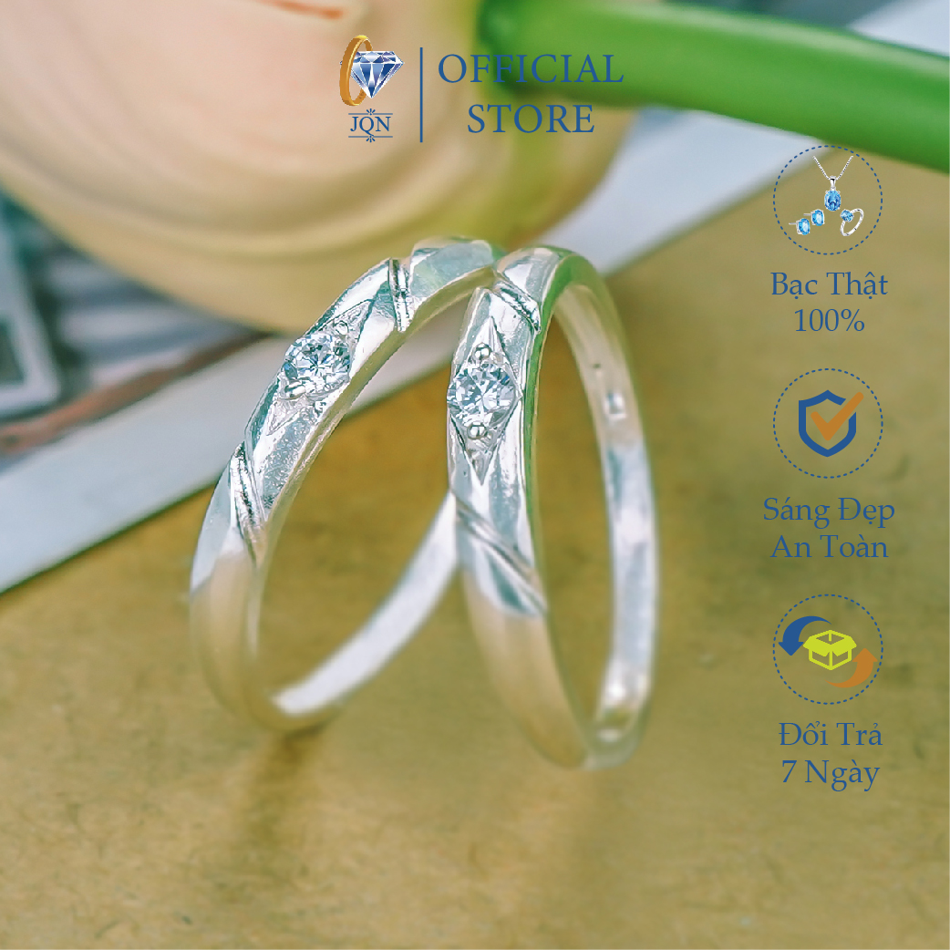 Nhẫn Đôi Bạc Thật JQN Nhẫn Cặp Nam Nữ D02