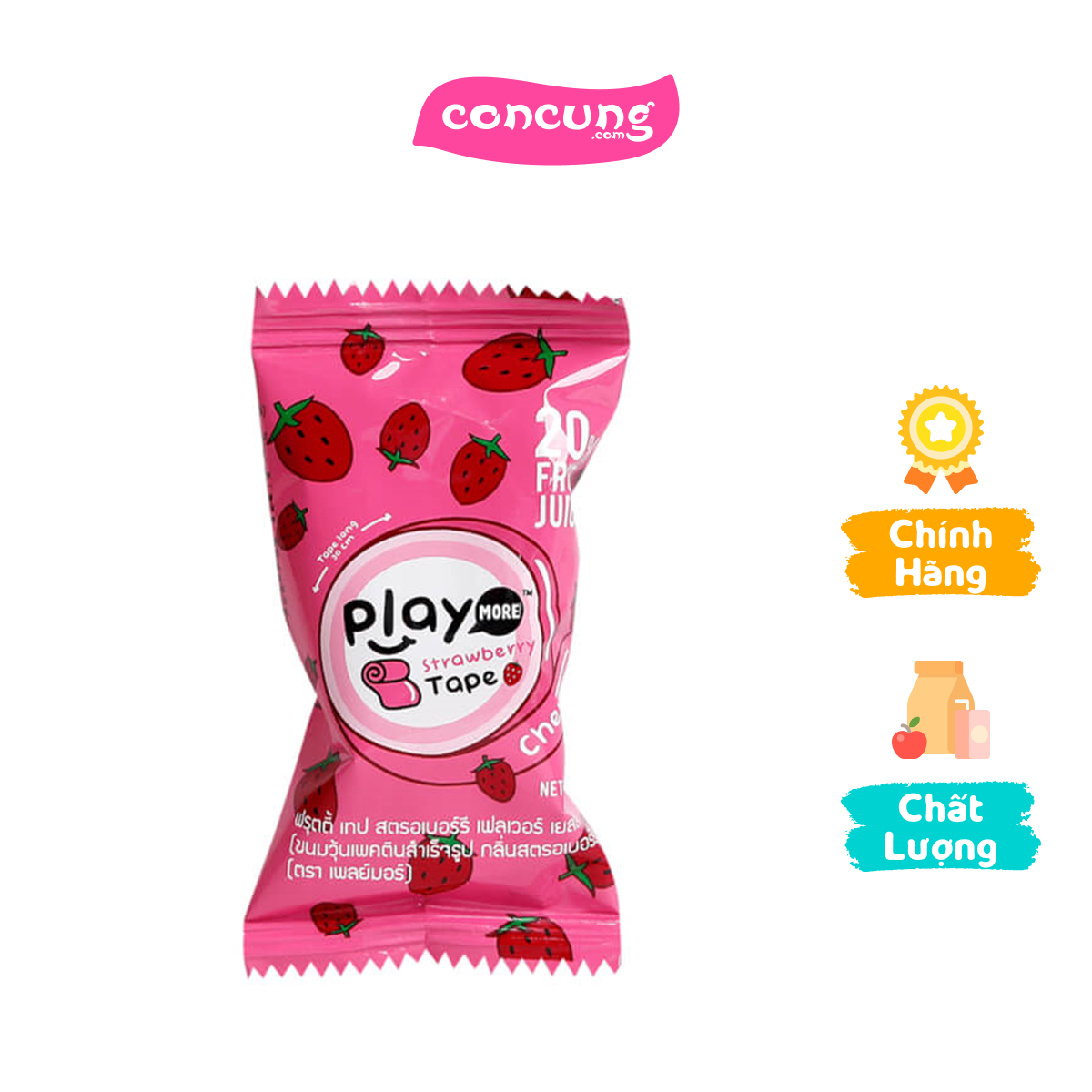 Kẹo dẻo cuộn Playmore vị dâu 21g