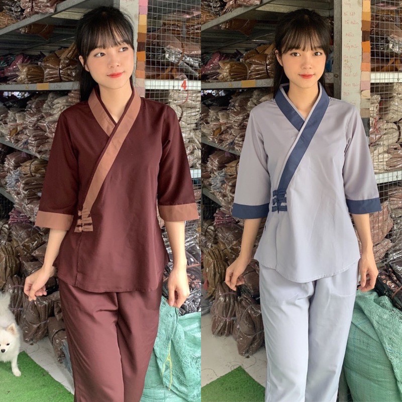 ĐỒ LAM ĐI CHÙA mẫu 3 nút kate