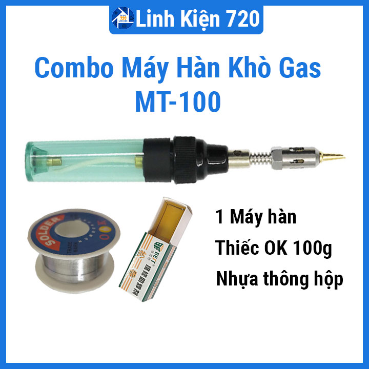 Combo máy hàn khò gas mt-100 + cuộn thiếc ok 100g + 01 nhựa thông hộp