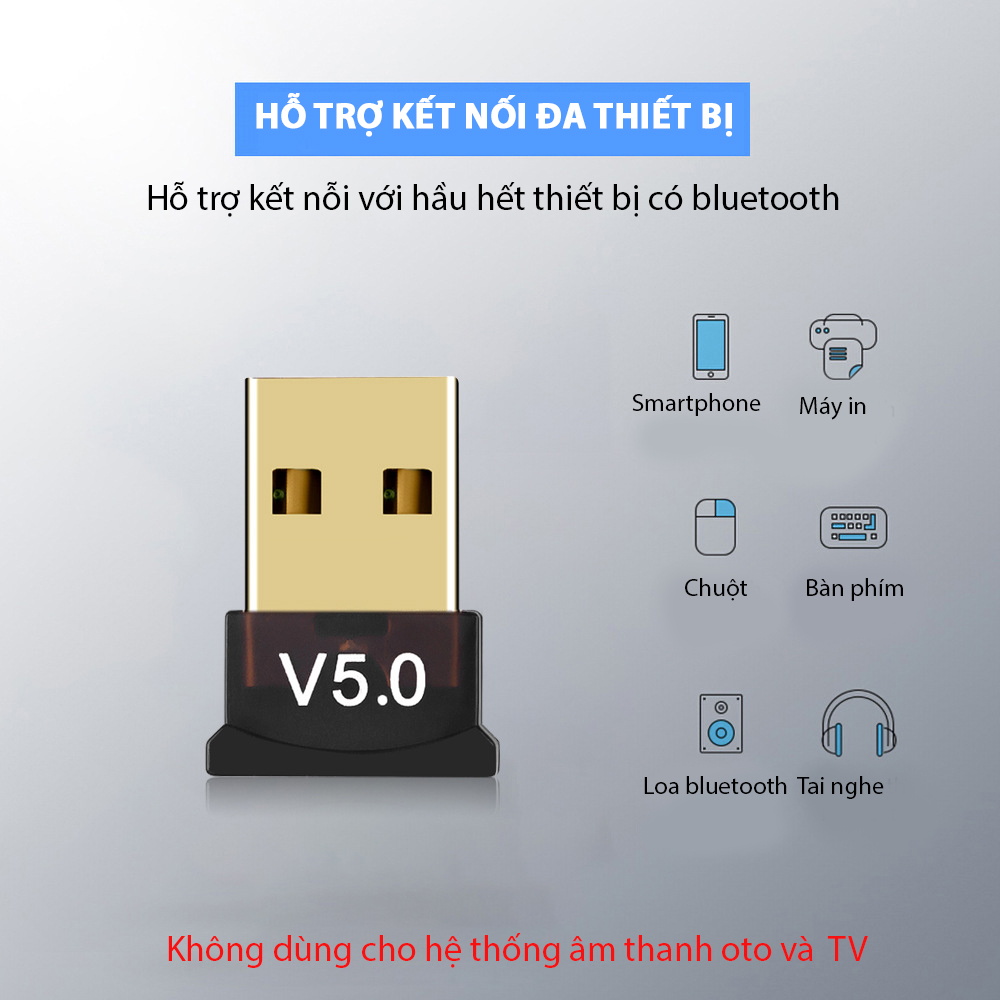 USB Bluetooth 5.0 cho PC -USB Bluetooth Máy tính kết nối 20m V5.0