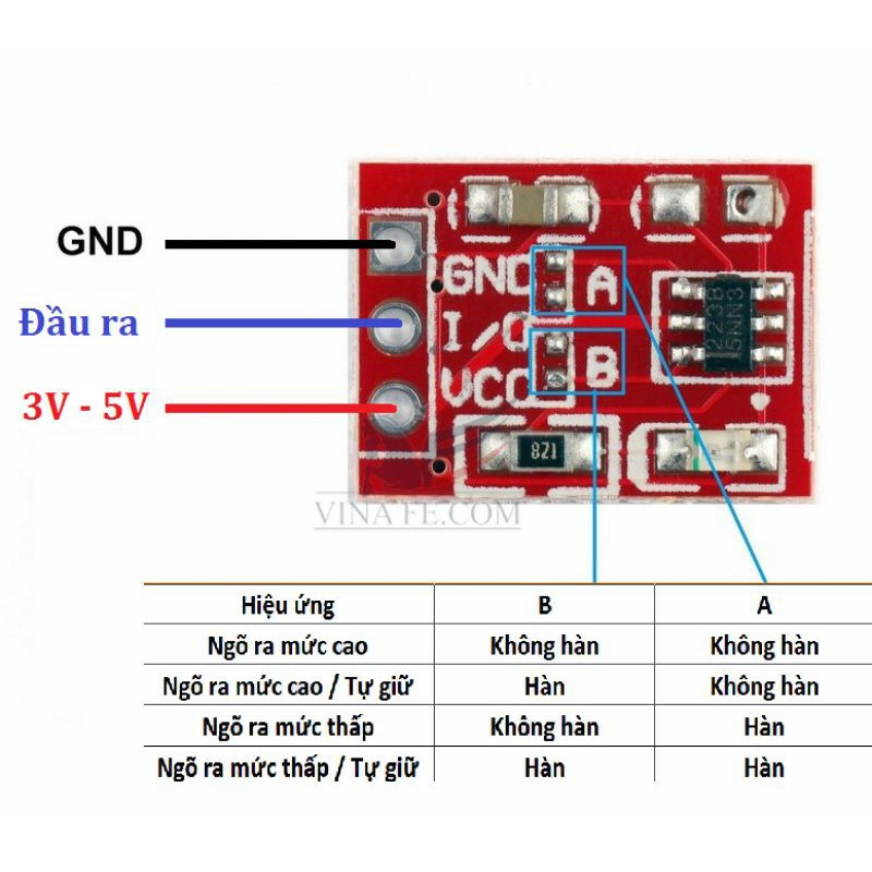 Bộ 5-10-20-50 Cái - Module Nút Cảm Biến Chạm TTP223 - Touch sensor