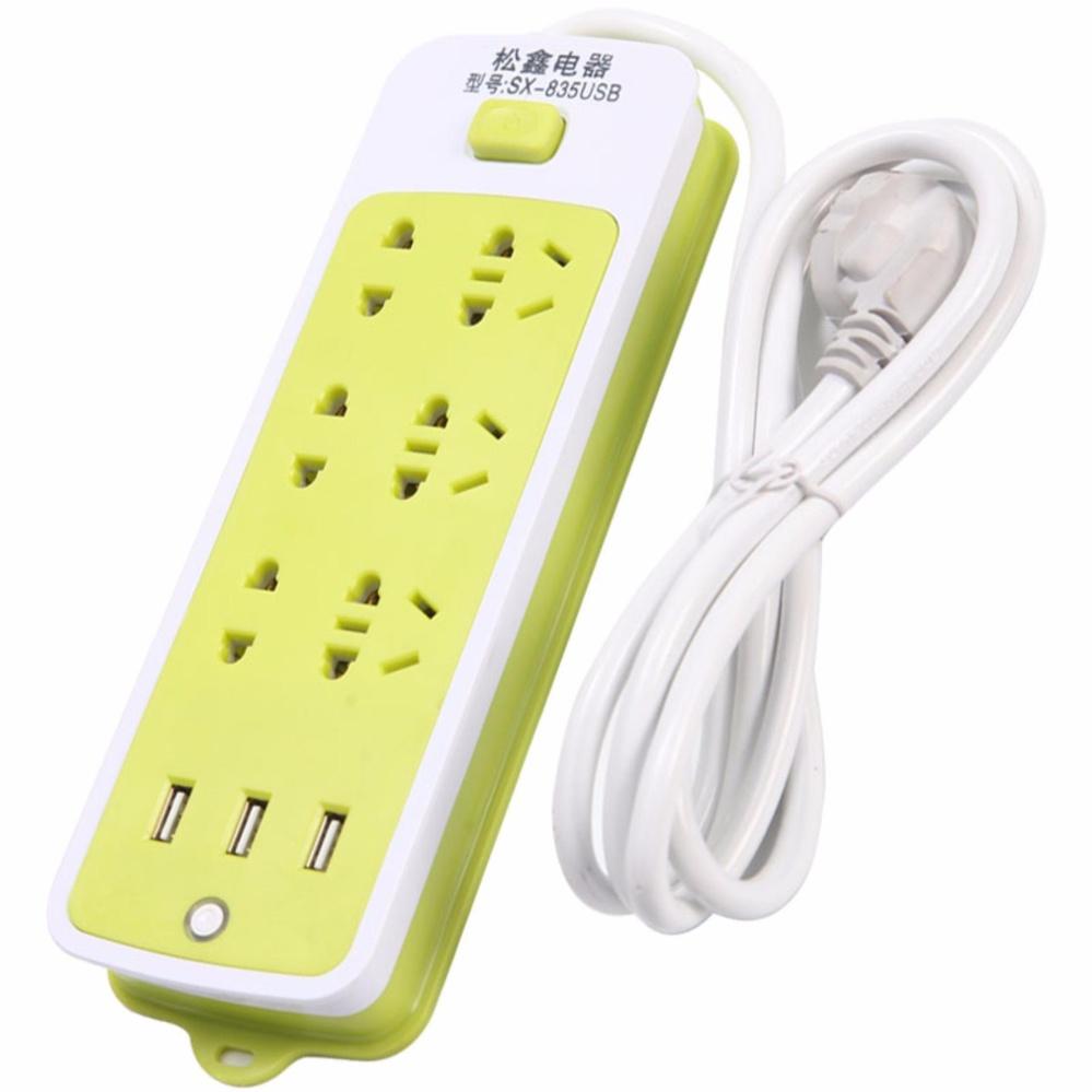 Ổ CẮM ĐIỆN ĐA NĂNG THÔNG MINH CÓ CỔNG USB SẠC NHANH 2A AN TOÀN CHỐNG GIẬT SIÊU TIỆN LỢI - Ổ CẮM ĐIỆN 6 PHÍCH CẮM 3 CỔNG USB SẠC NHANH 2A