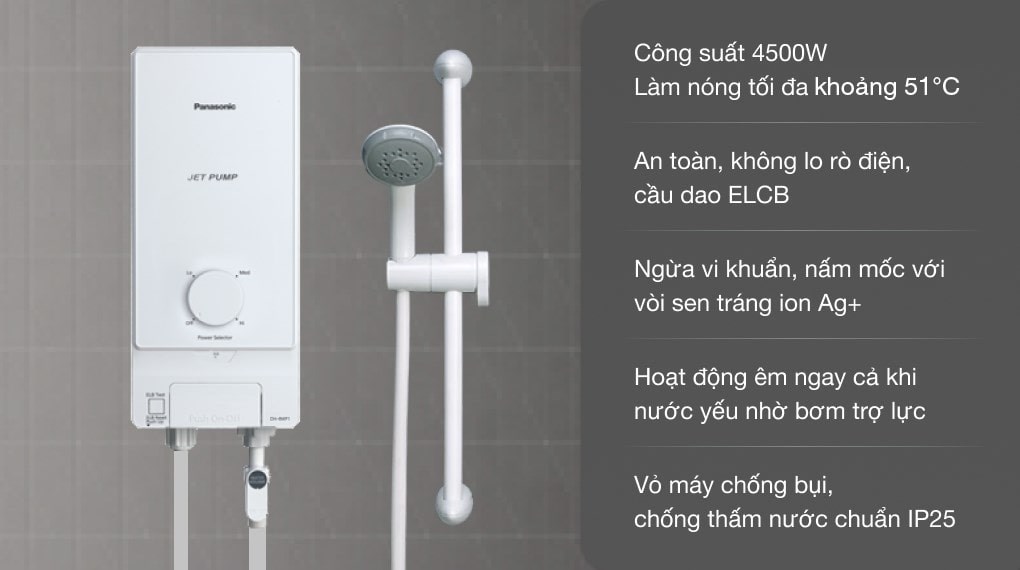 Máy nước nóng Panasonic DH-4MP1VW (Trắng) ( DH 4MP 1VW / DH4MP1VW / DH-4MP )