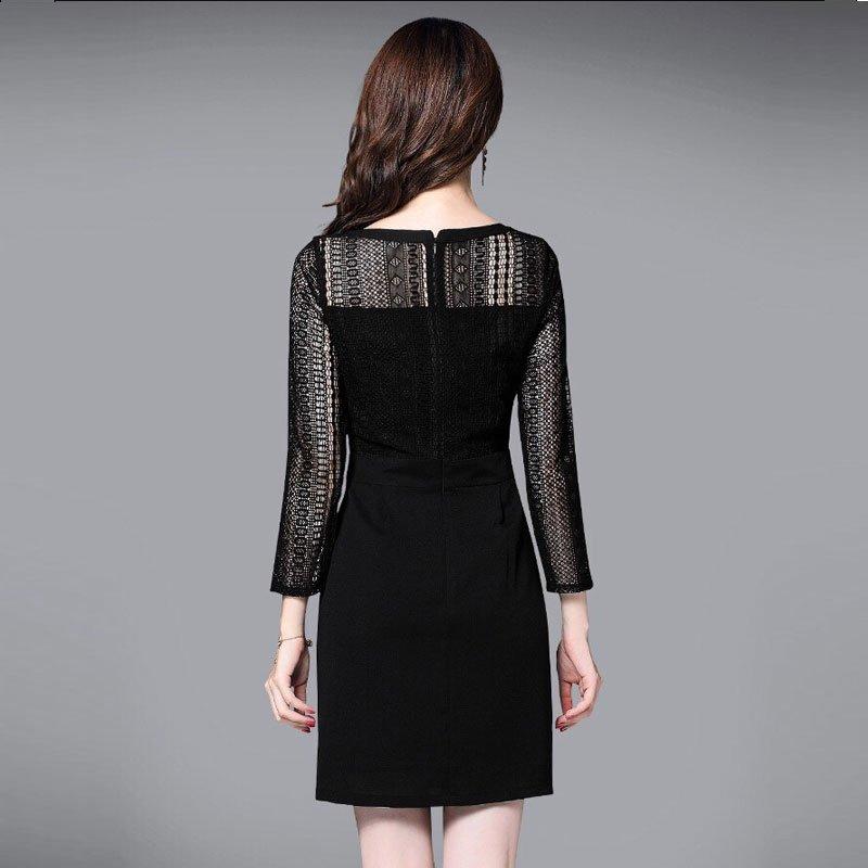 Đầm dự tiệc body cao cấp, váy đầm trung niên sang trọng đi tiệc cao cấp, váy đầm ôm tay dài phối ren thanh lịch
