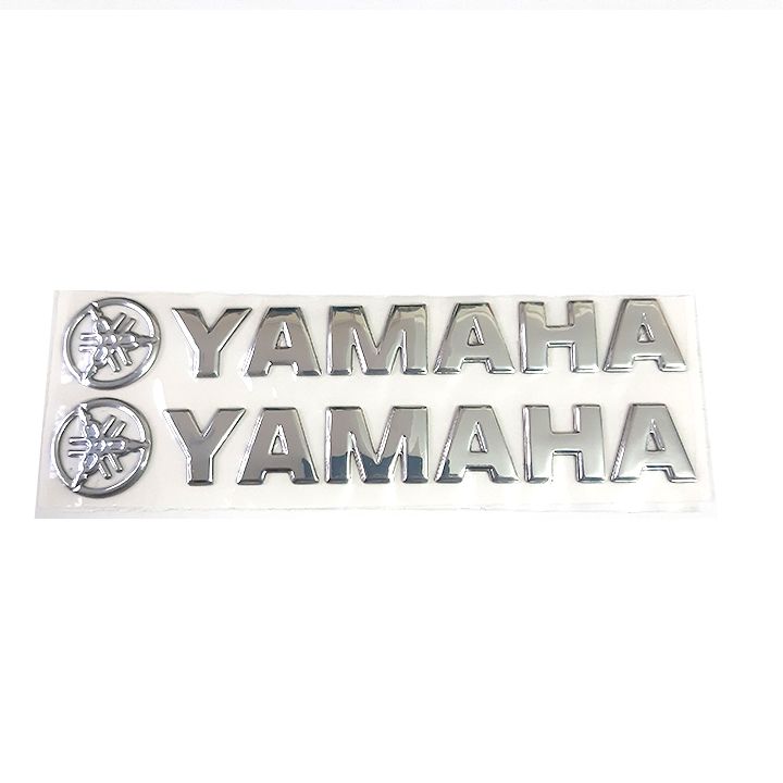 Bộ 2 miếng dán nổi chữ Yamaha (Bạc)