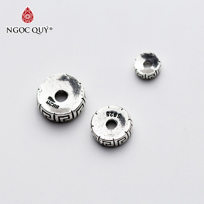 [HCM]Combo 2 charm bạc chặn hạt họa tiết hoa văn - Ngọc Qúy Gemstones