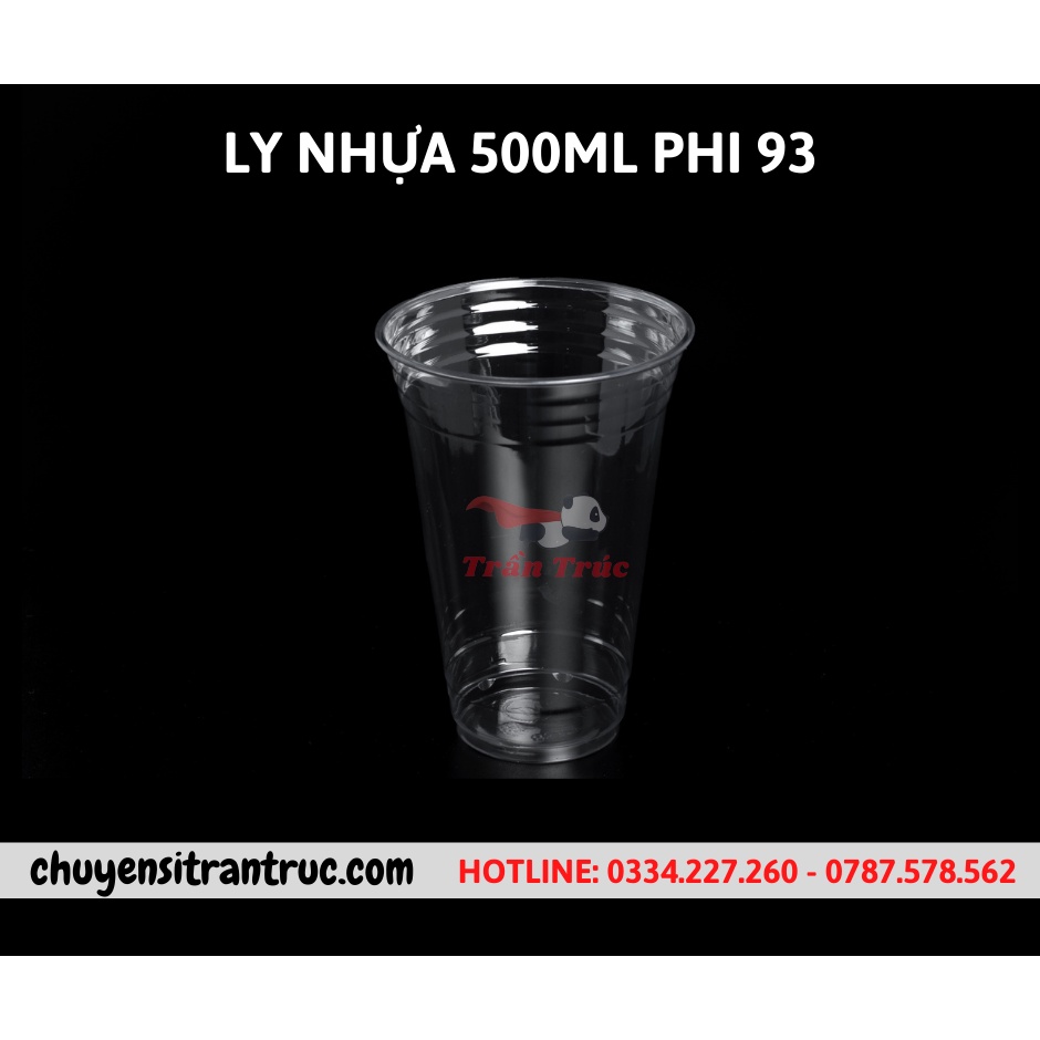 Combo 50 ly nhựa pet kèm nắp 500ml