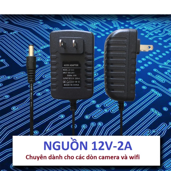 Nguồn 12V 2A, Nguồn camera 12V, Nguồn bộ phát wifi 12V