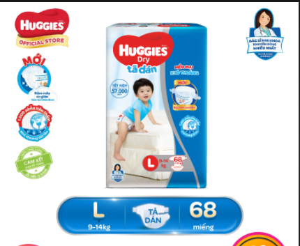 Tã dán Huggies M76+10.L68.XL62.XXL56