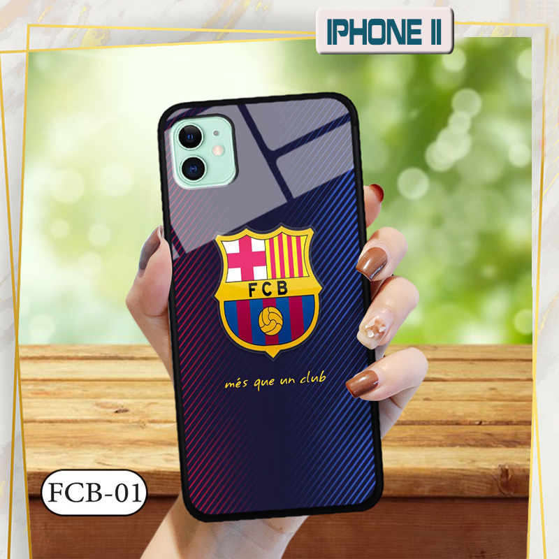 Ốp kính 3D IPHONE 11- in biểu tượng đội bóng