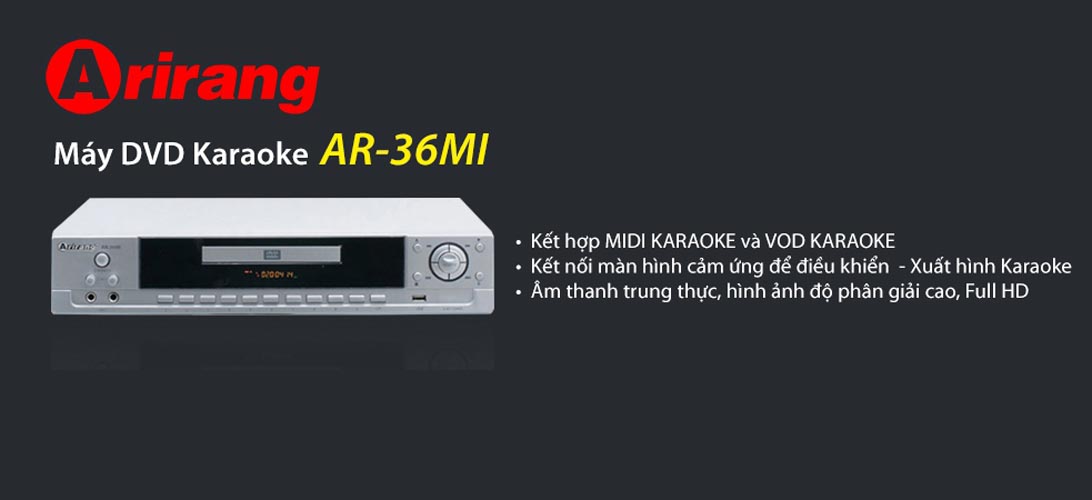 [HCM]Đầu Karaoke Arirang AR-36MI (Đen) + 2 micro Arirang 3.6C