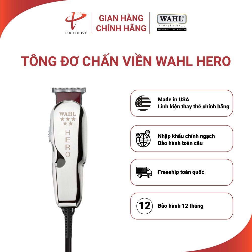 Tông đơ chấn viền WAHL HERO (chính hãng Phú Lộc Int phân phối)