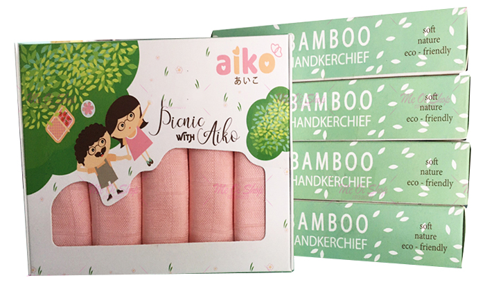Khăn sữa sợi tre Aiko 5 chiếc/hộp (30*30cm)
