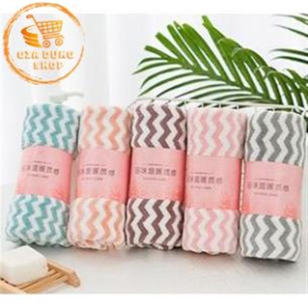 Khăn Mặt Lông Cừu Kích Thước 50x30cm Hàn Quốc (Có Dòng Kẻ)