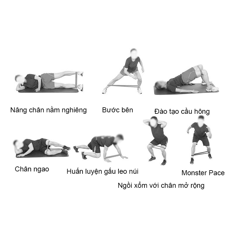 【Hà Nội】Dây miniband, dây đàn hồi kháng lực tập cơ mông đùi