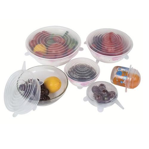 Bịt Thức Ăn 6 Cái Silicon để tủ lạnh tiện lợi an toàn có nhiều kích cỡ khách nhau