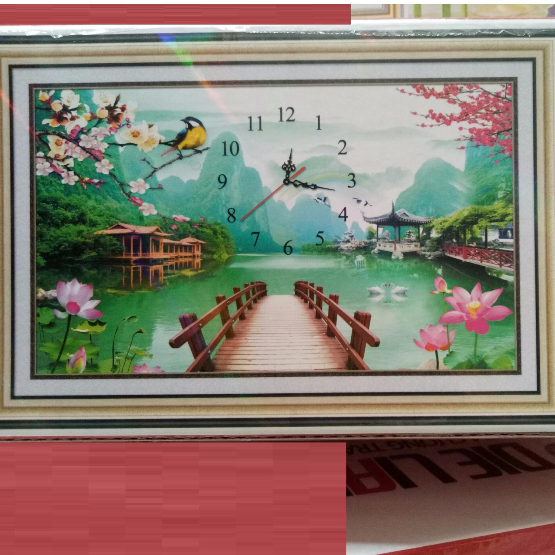 Tranh đính đá đồng hồ df2704-kt: 80x50 cm