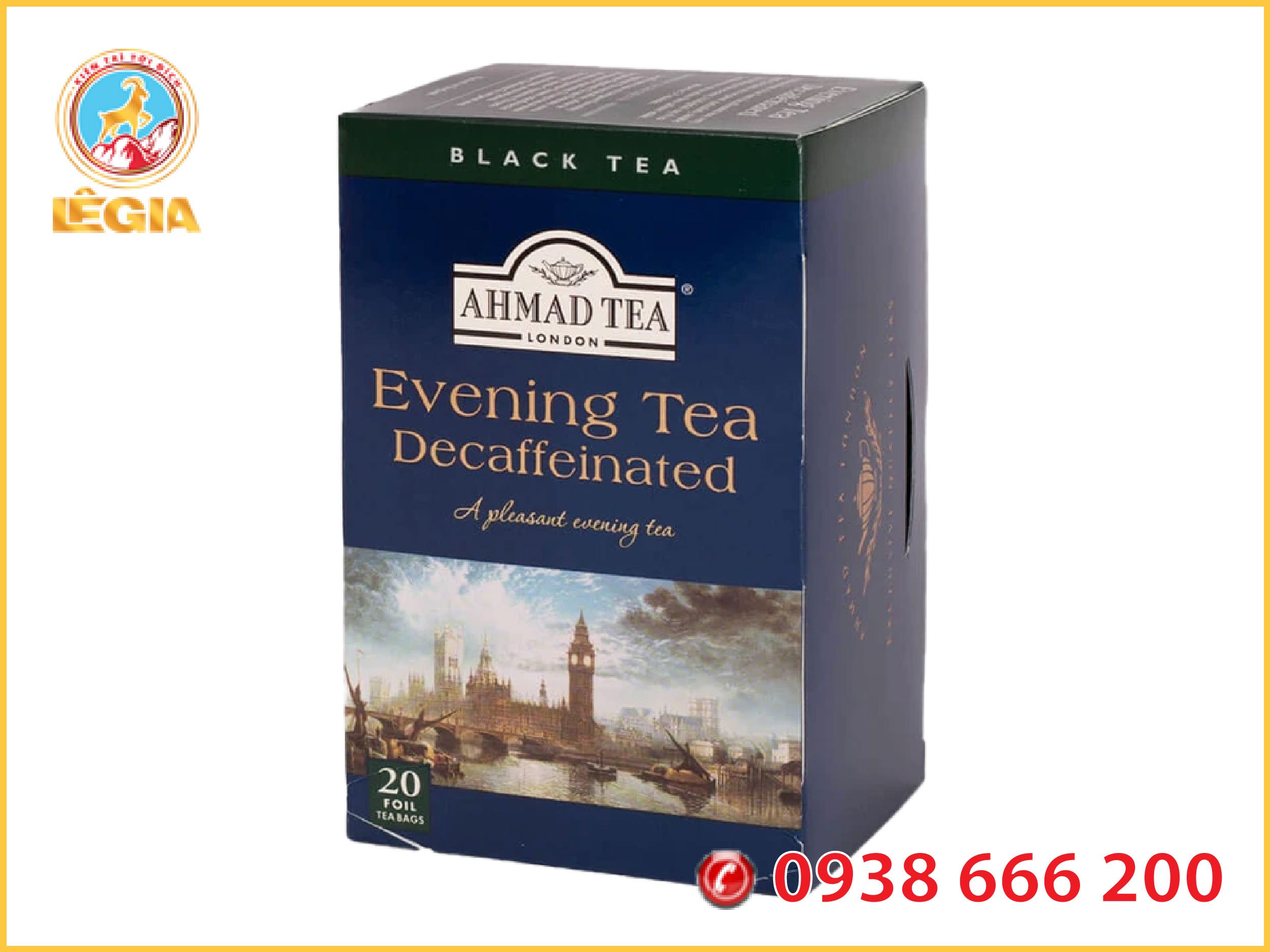 Trà đen Bá Tước khử CAFFEIN 40G - AHMAD DECAFFEINATED EVENING TEA