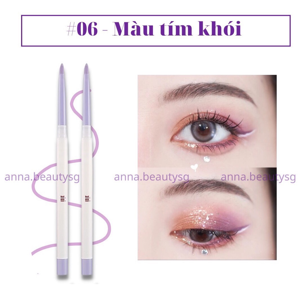 Bút chì kẻ mắt màu tím khói Xixi chống thấm nước, chì kẻ viền mắt không lem