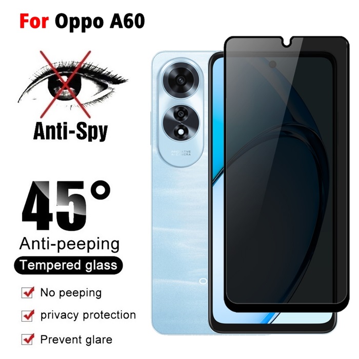 Cường lực chống nhìn trộm Oppo A60 (Full màn Full keo)