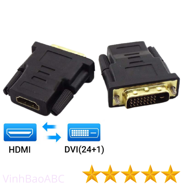 Jack Chuyển Dvi 24+1 Sang HDMI (DVI Đực, HDMI Cái)