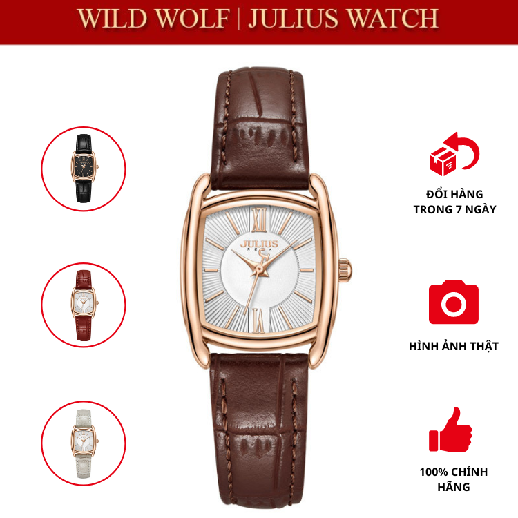 Đồng hồ nữ Julius JA-1364 Hàn Quốc dây da