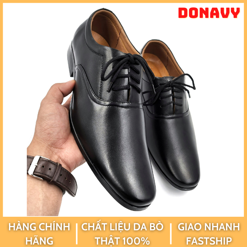 Giày tây nam da bò thật 100%, kiểu cột dây thanh lịch phù hợp đi tiệc d.gtcd