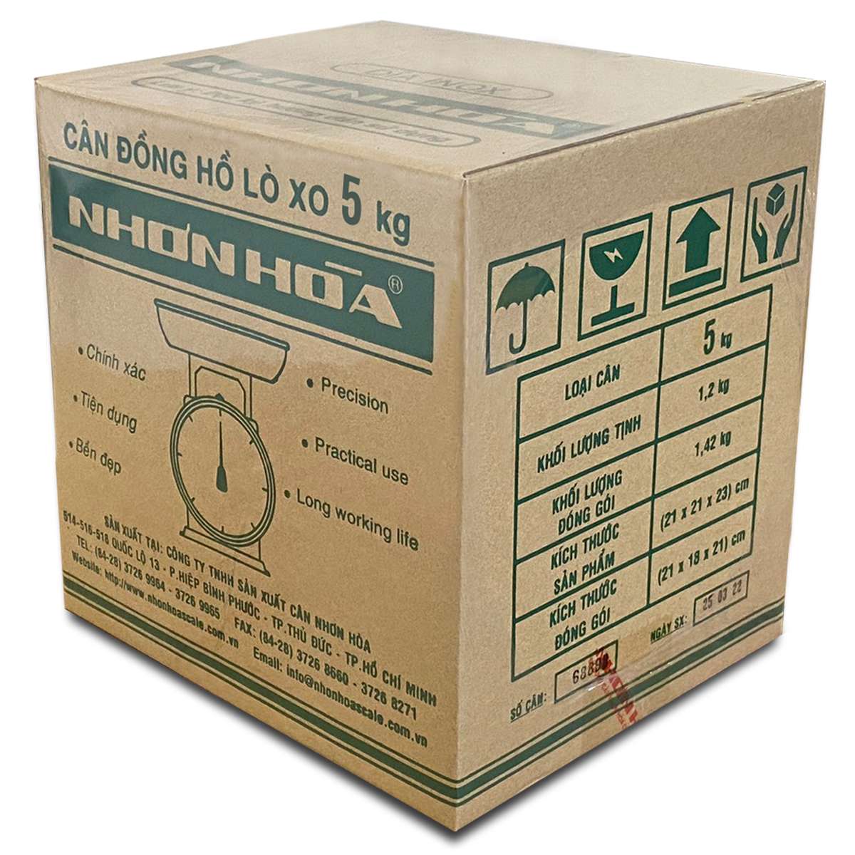 Cân Nhơn Hòa 5 kg mặt số 6 inches