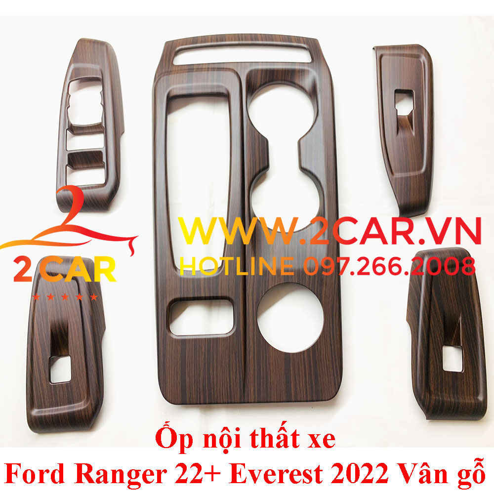 Ốp nội thất nhựa abs vân gỗ mờ xe ford everest 2022, 2023 ranger 2022, 2023
