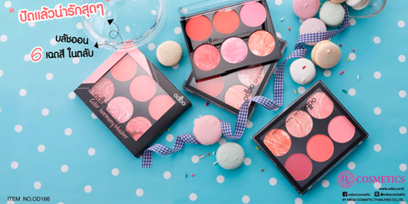 [HCM]Phấn má hồng kiêm bắt sáng 6 ô odbo color harmony blusher
