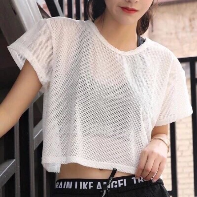 Áo croptop lưới