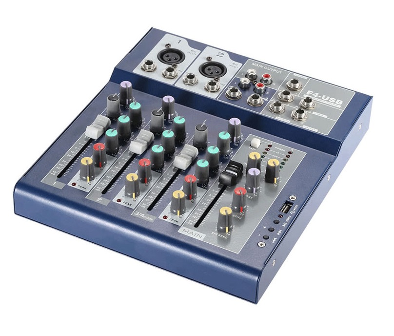 [HCM]Bộ trộn âm thanh Mixer F4-USB