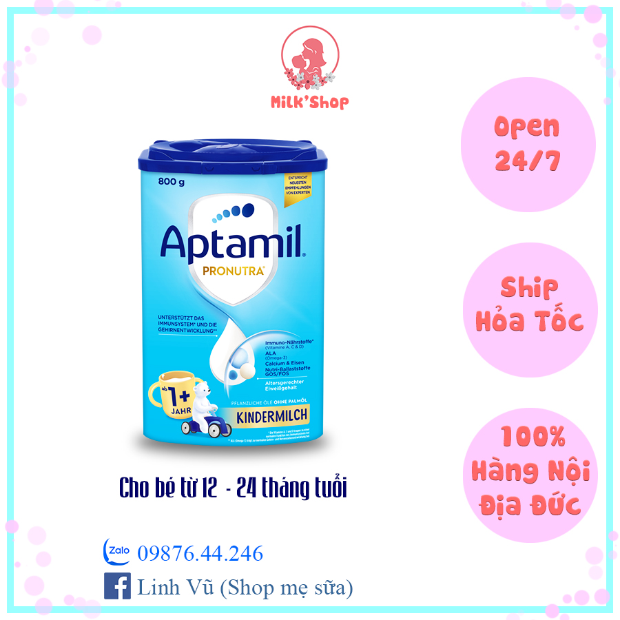 sữa Aptamil nội địa Đức số 1,2,3 (mẫu mới) - 800g - đủ bill