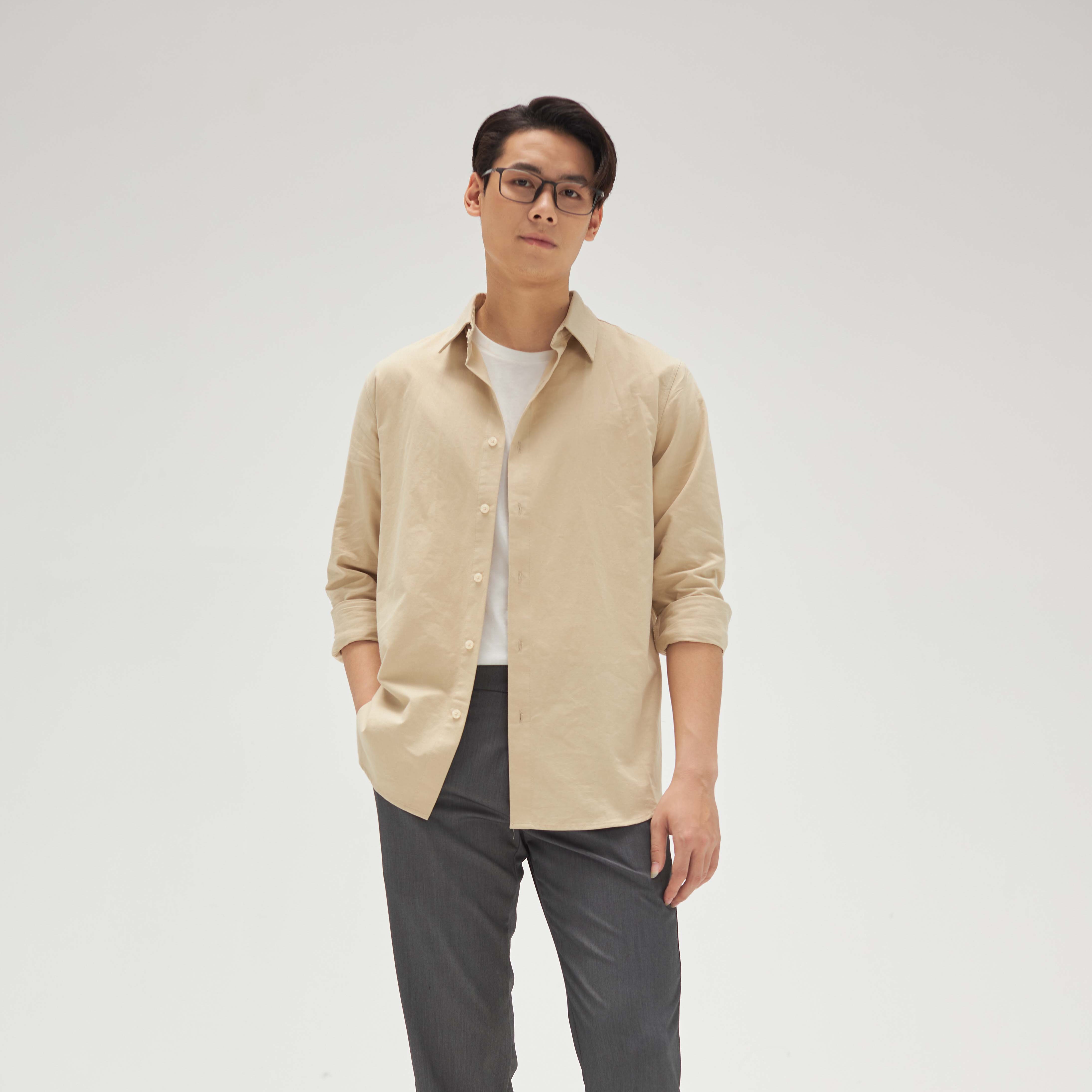 Áo sơ mi đũi LOOK BEVIS SHIRT