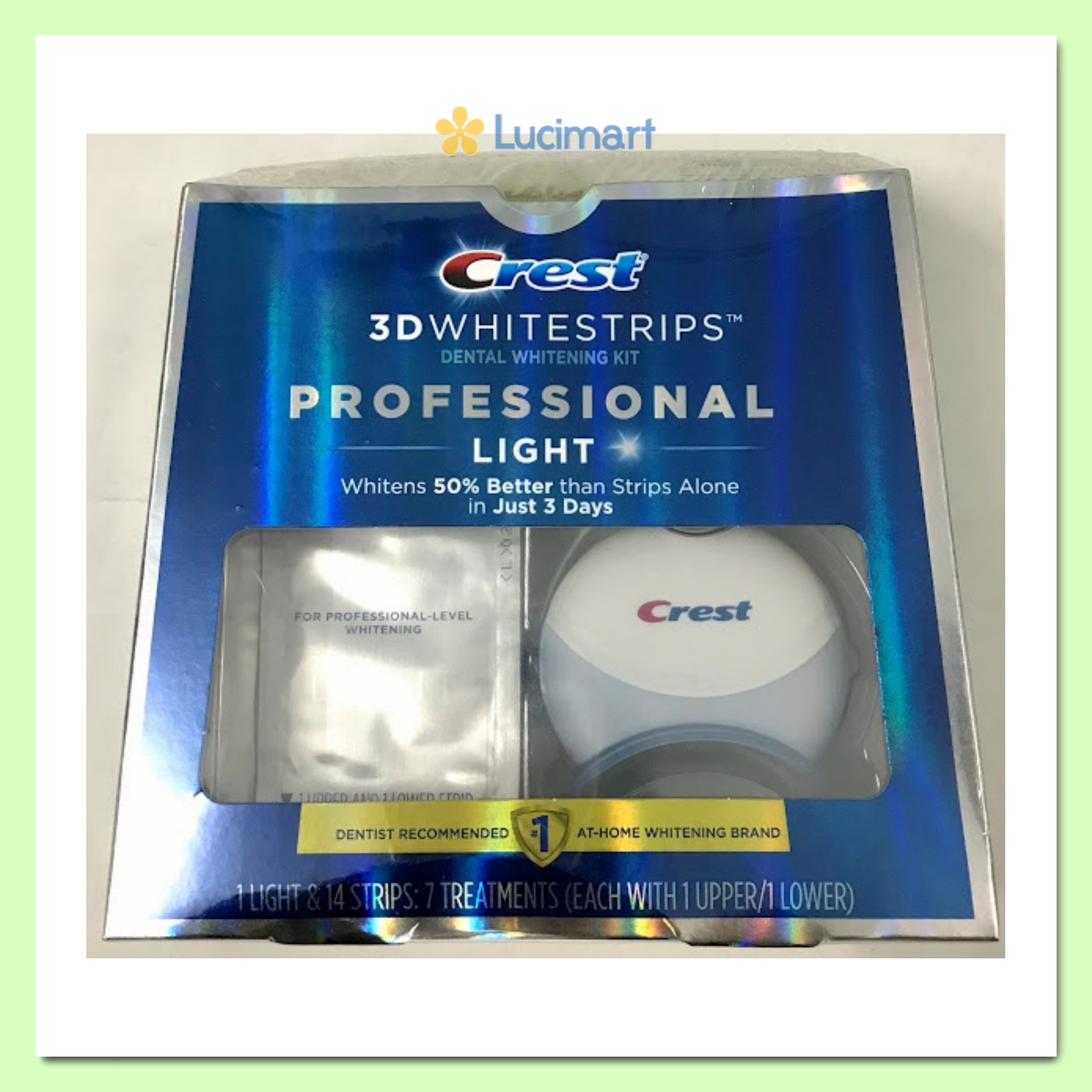 Dán răng Crest 3D Whitestrips Sensitive + Led Light [Hàng Mỹ]