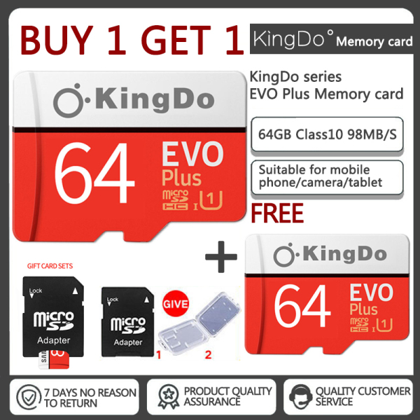 Mua 1 tặng 1 Thẻ nhớ 64GB Kingdo Evo Plus New (100 Mb/s) + Adapter Samsung