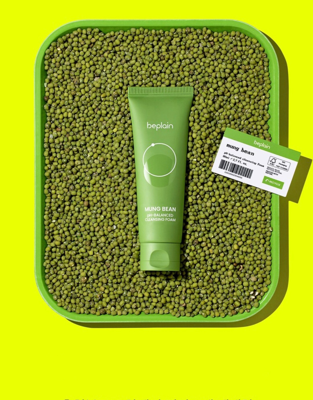 Sữa rữa mặt đậu xanh beplain mung bean ph-balanced cleansing foam